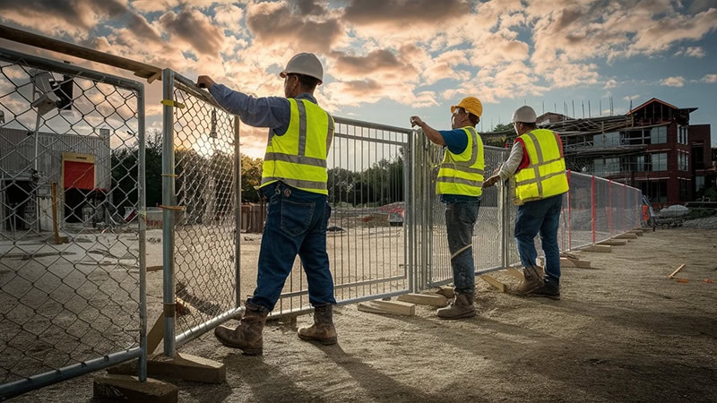 temporary fencing installation