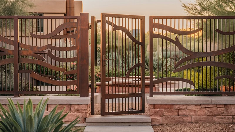 custom wrought iron fence and gate in mesa arizona